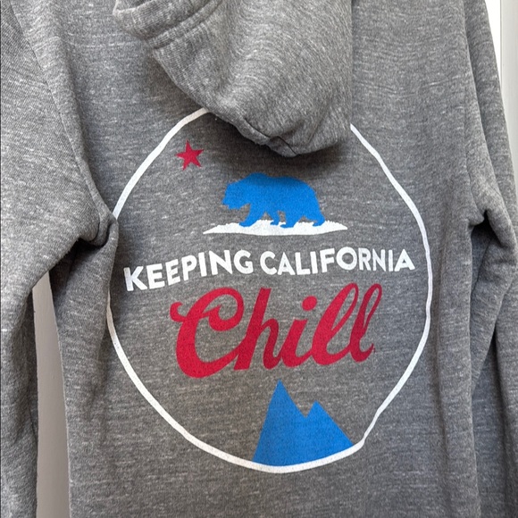 RARE Coors - Aviator Nation Gray and Red Zip Up Sweater with Rainbow Stripes - Picture 5 of 6